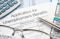 Photo of an unemployment benefits application form.