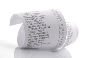 Photo of a grocery receipt