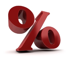 3D picture of a percent sign