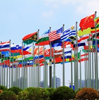 Photo of flags from many countries.
